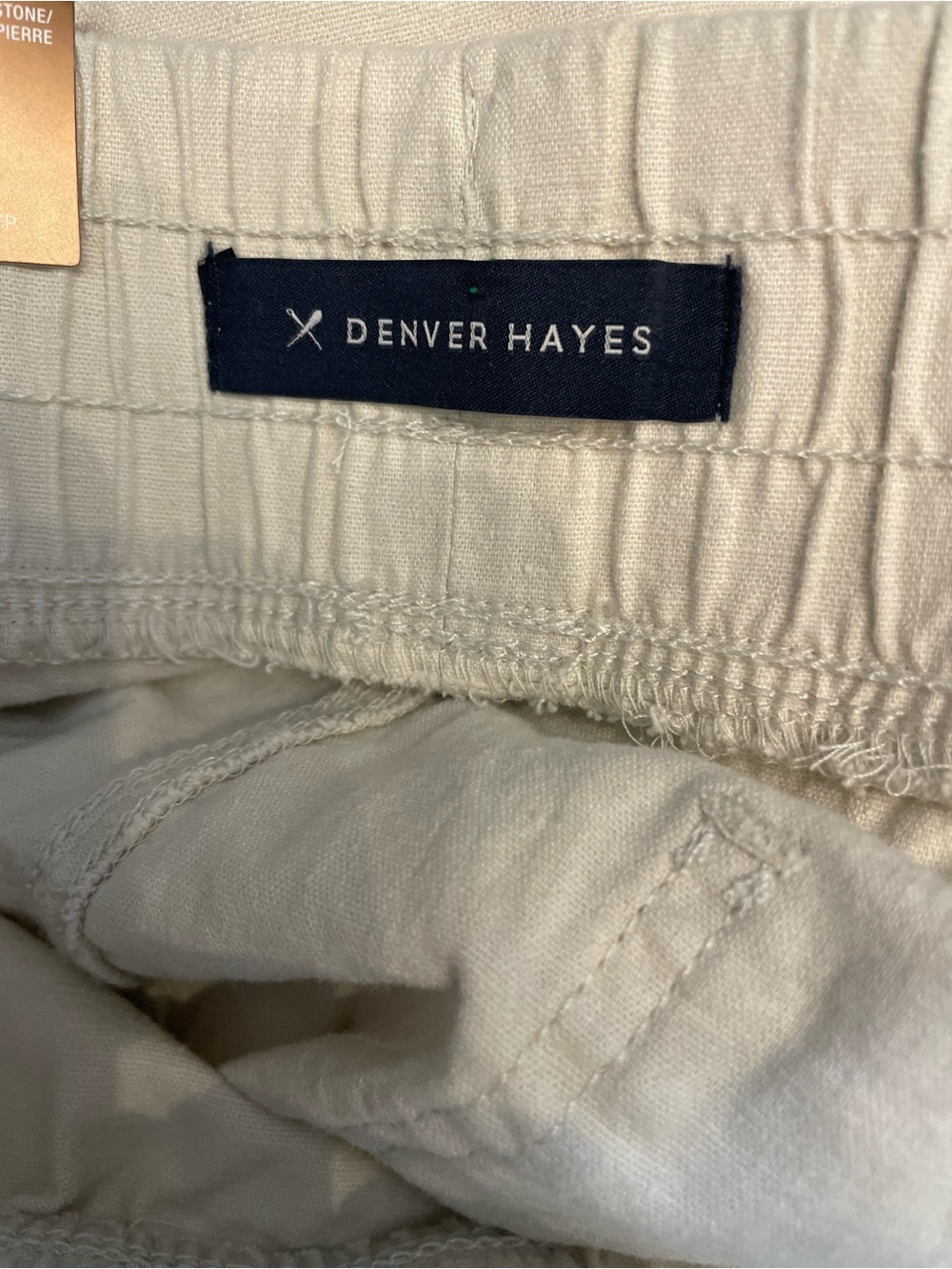 Denver Hayes Relaxed Drawstring Crop Pants in Cream - Picture 5 of 8